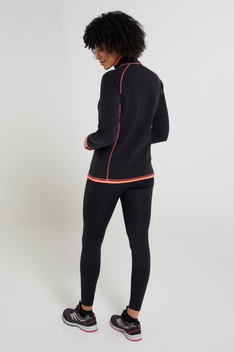 'Montana' Women's Microfleece Jacket Half Zip Breathable Quick Dry Sweater Black - Image 2