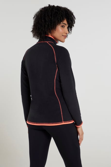 'Montana' Women's Microfleece Jacket Half Zip Breathable Quick Dry Sweater Black - Image 4