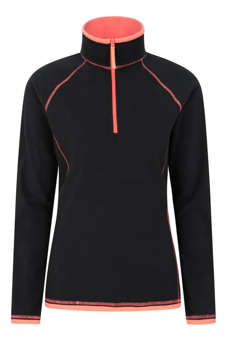 'Montana' Women's Microfleece Jacket Half Zip Breathable Quick Dry Sweater Black - Image 5
