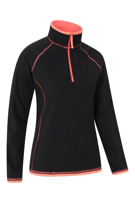 'Montana' Women's Microfleece Jacket Half Zip Breathable Quick Dry Sweater Black - Image 6