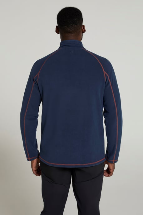 'Ashbourne' Men's Fleece Jacket Half Zip Mid Layer Sweater Navy - Image 3