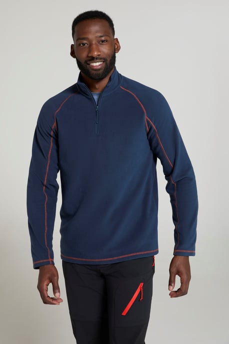 'Ashbourne' Men's Fleece Jacket Half Zip Mid Layer Sweater Navy - Image 4
