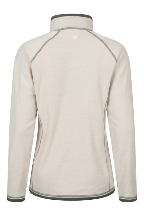 'Montana' Women's Microfleece Jacket Half Zip Breathable Quick Dry Sweater Cream - Image 3