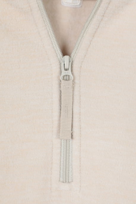 'Montana' Women's Microfleece Jacket Half Zip Breathable Quick Dry Sweater Cream - Image 4