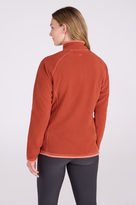 'Montana' Women's Microfleece Jacket Half Zip Breathable Quick Dry Sweater Orange - Image 3