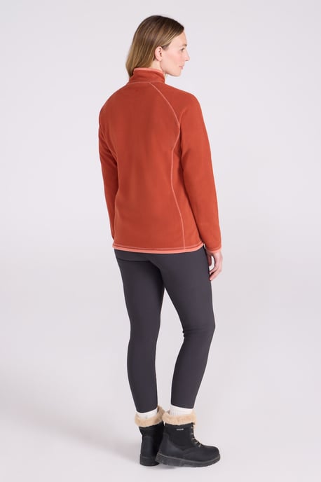 'Montana' Women's Microfleece Jacket Half Zip Breathable Quick Dry Sweater Orange - Image 4