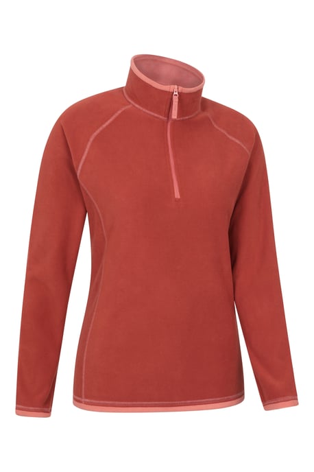 'Montana' Women's Microfleece Jacket Half Zip Breathable Quick Dry Sweater Orange - Image 6