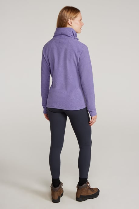 'Hebridean' Women's Cowl Neck Fleece Sweater with Front Pockets Breathable Purple - Image 4
