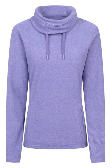 'Hebridean' Women's Cowl Neck Fleece Sweater with Front Pockets Breathable Purple - Image 5