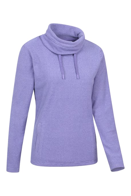 'Hebridean' Women's Cowl Neck Fleece Sweater with Front Pockets Breathable Purple - Image 6