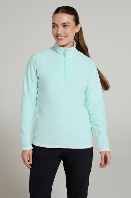 'Montana' Women's Microfleece Jacket Half Zip Breathable Quick Dry Sweater Mint - Image 2
