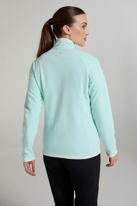 'Montana' Women's Microfleece Jacket Half Zip Breathable Quick Dry Sweater Mint - Image 3