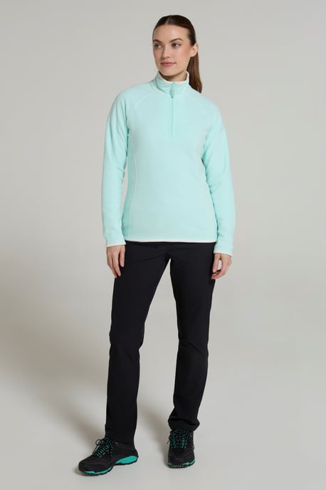'Montana' Women's Microfleece Jacket Half Zip Breathable Quick Dry Sweater Mint - Image 4