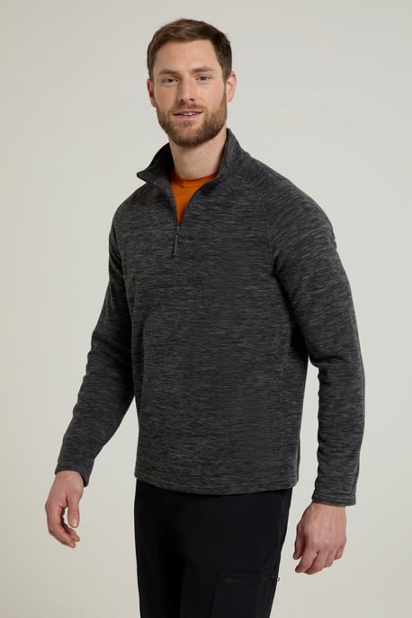 'Snowdon' Men's Fleece Top Half Zip Breathable Quick Dry Sweater Charcoal - Image 2