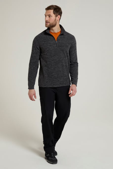 'Snowdon' Men's Fleece Top Half Zip Breathable Quick Dry Sweater Charcoal - Image 3