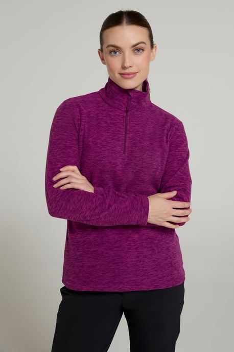 'Snowdon' Women's Fleece Top Half Zip Breathable Quick Dry Sweater Purple - Image 2