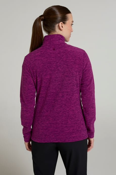 'Snowdon' Women's Fleece Top Half Zip Breathable Quick Dry Sweater Purple - Image 3