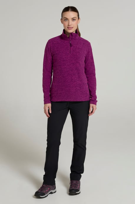 'Snowdon' Women's Fleece Top Half Zip Breathable Quick Dry Sweater Purple - Image 4