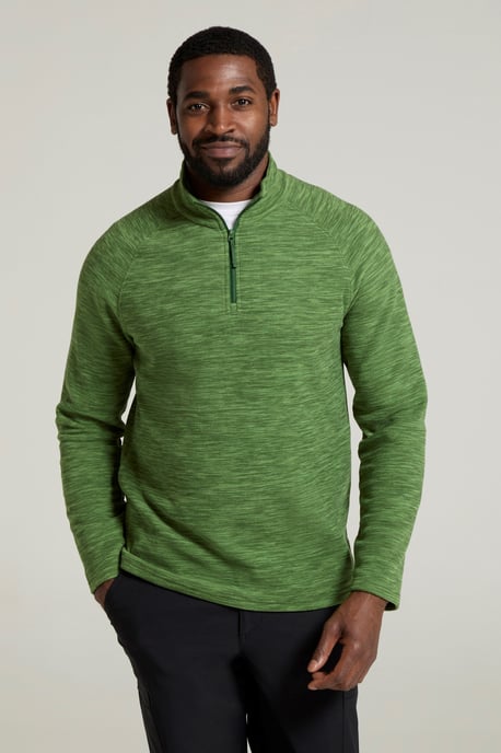 'Snowdon' Men's Fleece Top Half Zip Breathable Quick Dry Sweater Green - Image 2