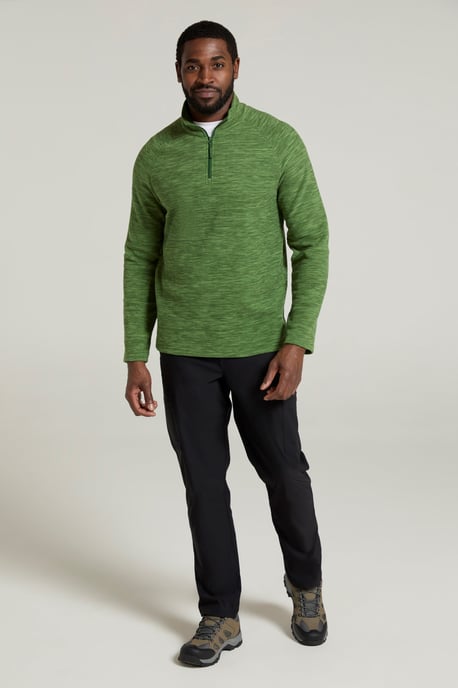 'Snowdon' Men's Fleece Top Half Zip Breathable Quick Dry Sweater Green - Image 3