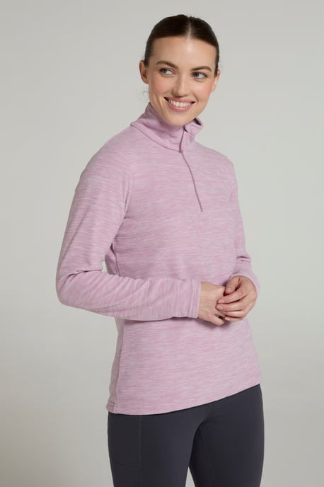 'Snowdon' Women's Fleece Top Half Zip Breathable Quick Dry Sweater Light Pink - Image 2