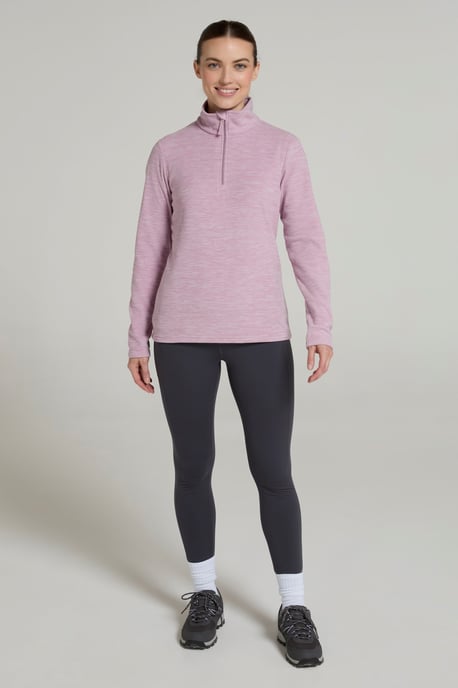 'Snowdon' Women's Fleece Top Half Zip Breathable Quick Dry Sweater Light Pink - Image 4
