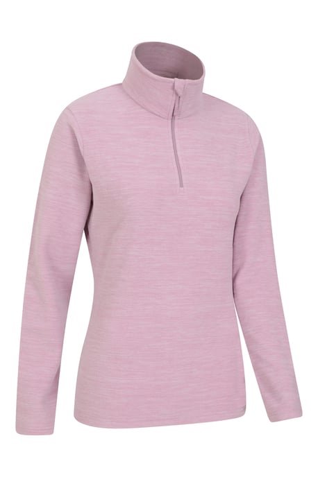 'Snowdon' Women's Fleece Top Half Zip Breathable Quick Dry Sweater Light Pink - Image 6