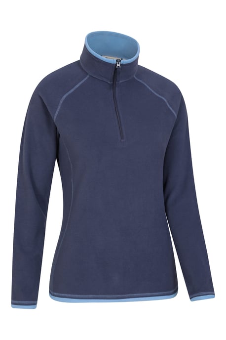 'Montana' Women's Microfleece Jacket Half Zip Breathable Quick Dry Sweater Navy - Image 3