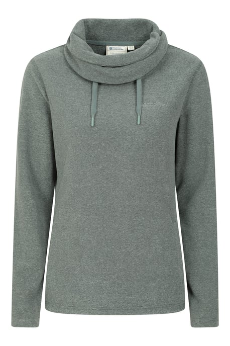 'Hebridean' Women's Cowl Neck Fleece Sweater with Front Pockets Breathable Forest Green - Image 5