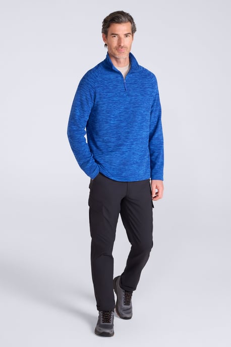 'Snowdon' Men's Fleece Top Half Zip Breathable Quick Dry Sweater Blue/Navy - Image 2