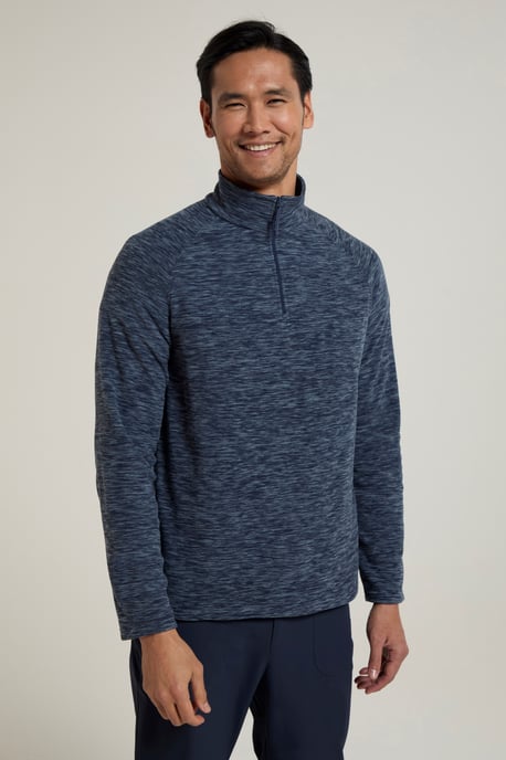 'Snowdon' Men's Fleece Top Half Zip Breathable Quick Dry Sweater Navy - Image 2