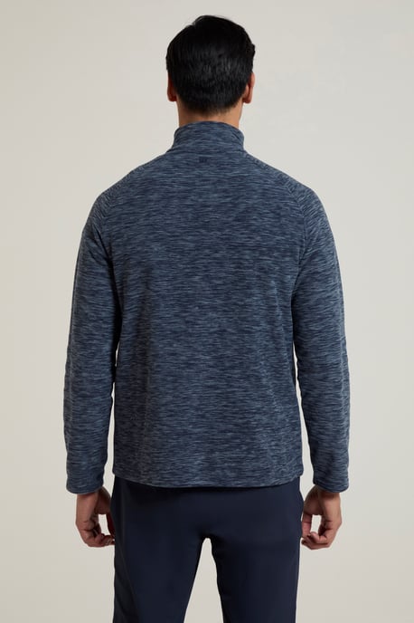 'Snowdon' Men's Fleece Top Half Zip Breathable Quick Dry Sweater Navy - Image 3