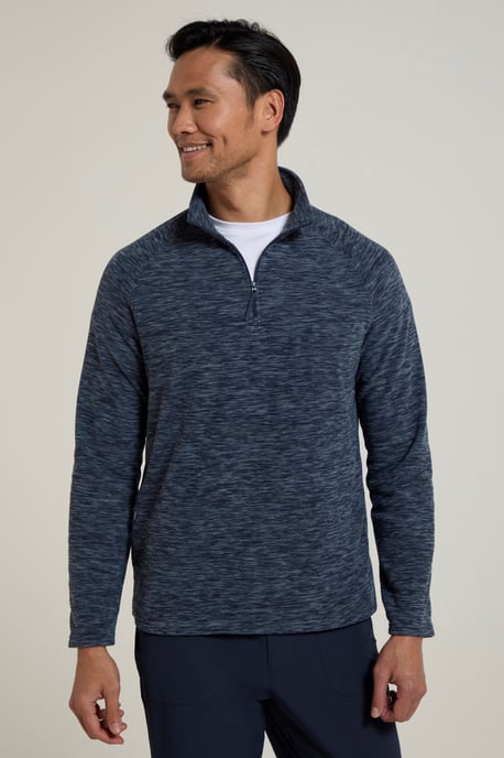 'Snowdon' Men's Fleece Top Half Zip Breathable Quick Dry Sweater Navy - Image 4