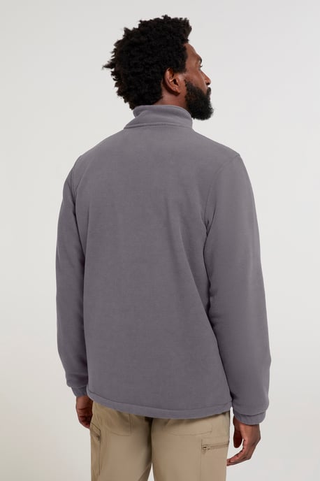 'Bernard' Men's Fleece Sweater with Pockets Windproof Breathable Coat Dark Grey - Image 3
