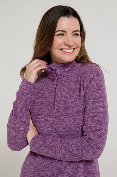 'Snowdon' Women's Fleece Top Half Zip Breathable Quick Dry Sweater Purple - Image 4