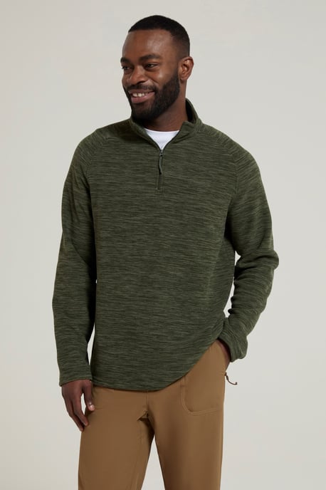 'Snowdon' Men's Fleece Top Half Zip Breathable Quick Dry Sweater Forest Green - Image 2