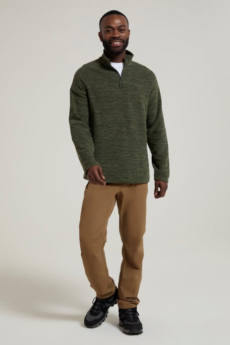 'Snowdon' Men's Fleece Top Half Zip Breathable Quick Dry Sweater Forest Green - Image 3