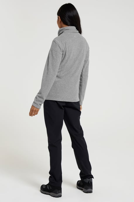 'Hebridean' Women's Cowl Neck Fleece Sweater with Front Pockets Breathable Dark Grey - Image 4
