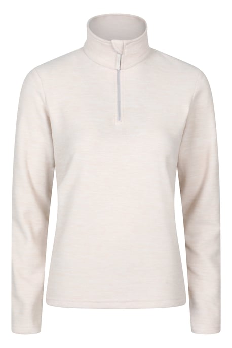 'Snowdon' Women's Fleece Top Half Zip Breathable Quick Dry Sweater Ecru - Image 6