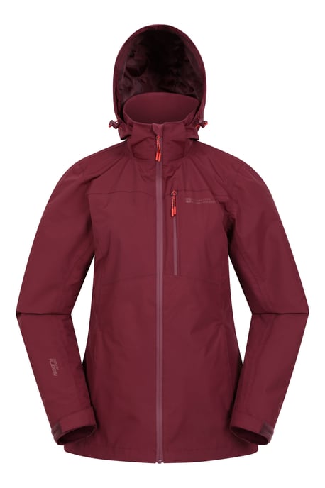 'Rainforest' Women's Jacket with Pockets Waterproof Rain Coat Burgundy - Image 2