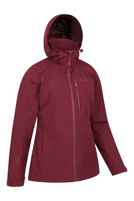 'Rainforest' Women's Jacket with Pockets Waterproof Rain Coat Burgundy - Image 3