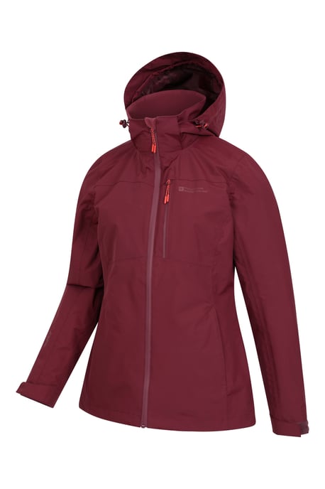 'Rainforest' Women's Jacket with Pockets Waterproof Rain Coat Burgundy - Image 5