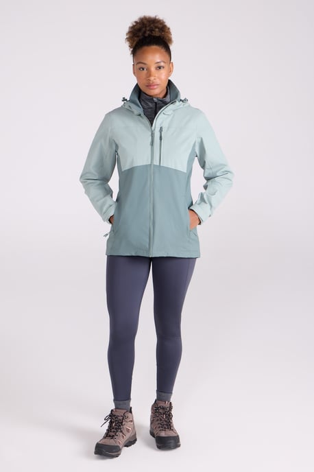 'Rainforest' Women's Jacket with Pockets Waterproof Rain Coat Olive - Image 3