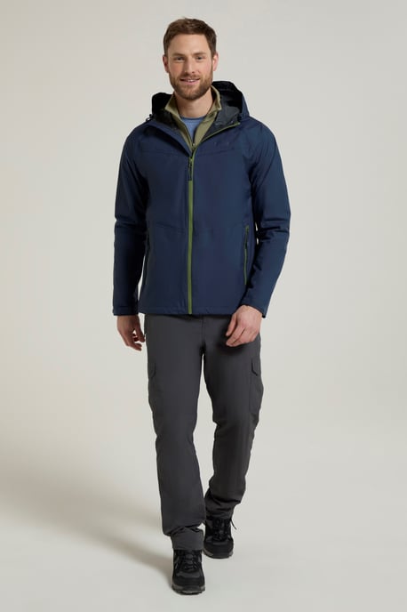 'Summit Extreme' Men's Jacket Waterproof Gym Walking Rain Coat Navy - Image 3