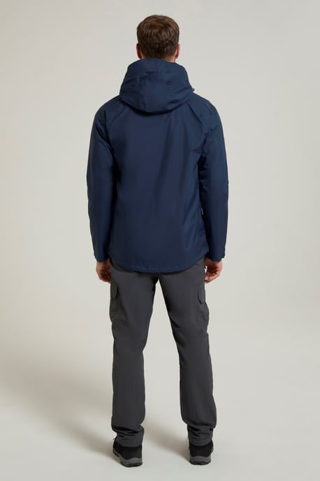 'Summit Extreme' Men's Jacket Waterproof Gym Walking Rain Coat Navy - Image 4