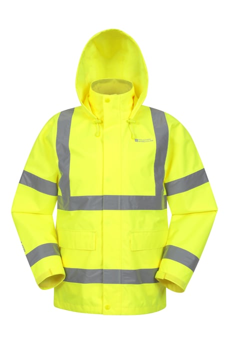 Men's Hi-Vis Workwear Jacket Waterproof Breathable Coat Yellow - Image 1