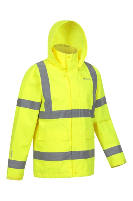 Men's Hi-Vis Workwear Jacket Waterproof Breathable Coat Yellow - Image 3