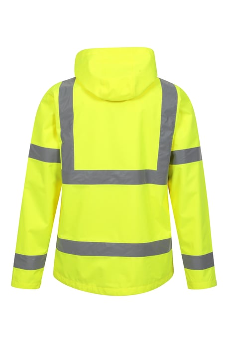 Men's Hi-Vis Workwear Jacket Waterproof Breathable Coat Yellow - Image 4