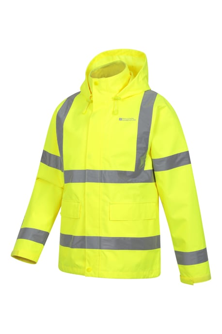 Men's Hi-Vis Workwear Jacket Waterproof Breathable Coat Yellow - Image 6