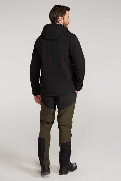 'Radius' Men's Softshell Jacket with Chin Guard Water Resistant Coat Black - Image 4
